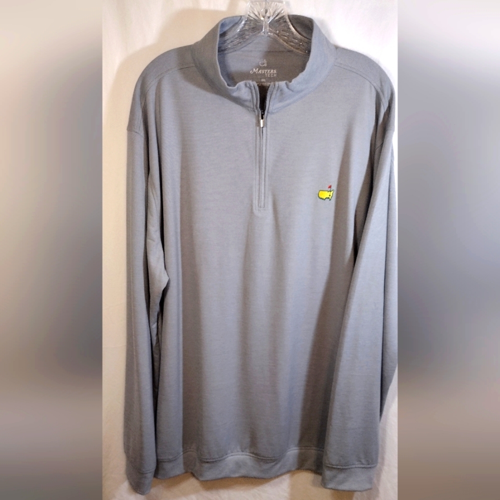 Masters Tech Light Gray Quarter Zip-Up Men's Augusta National Golf Pullover XXL